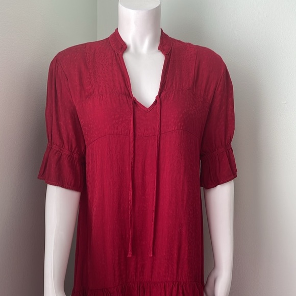 Anthropologie, LACAUSA red ruffle dress size small - Picture 3 of 7